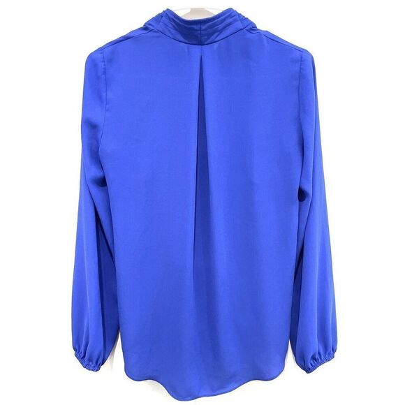 Lilly Pulitzer Size S Myah Long Sleeve Wrap Blouse Royal Purple Draped Relaxed - Picture 9 of 13